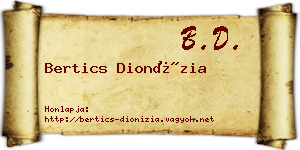 Bertics Dionízia névjegykártya